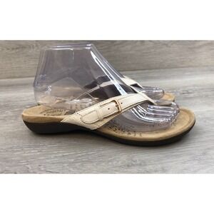 Dr. Andrew Weil‎ Women's Sandal 7 White Leather Orthopedic Flip Flop Shoes